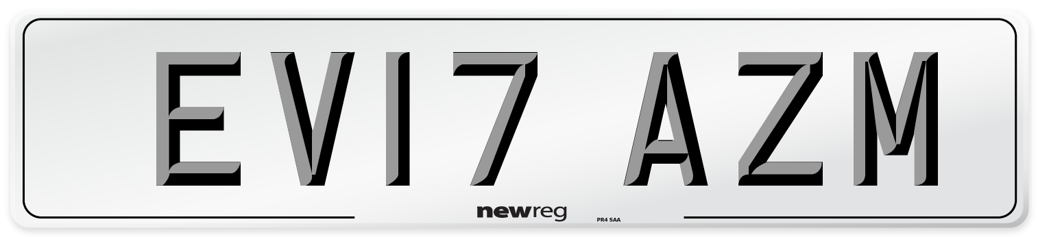 EV17 AZM Number Plate from New Reg